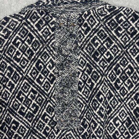 Knox Rose Cardigan Sweater Womens Large Navy Open Drape‎ Aztec Southwest Boho - Picture 11 of 13